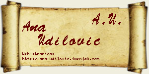 Ana Udilović vizit kartica
